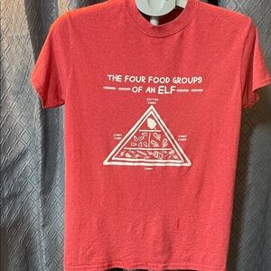 Women’s Red Graphic Tee - The Four Food Groups of an Elf